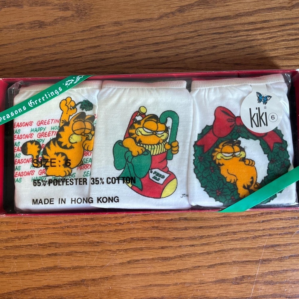 Vintage Garfield Underwear Women's Size 6‎ Christmas KiKi Bikini NOS Rare
